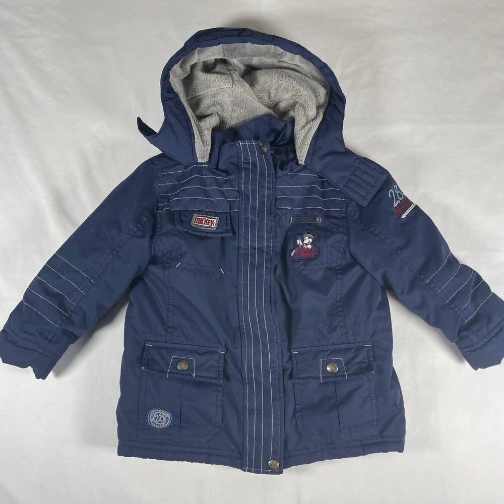 Disney Baby Boy's Mickey Mouse Winter Jacket Coat 4T Quilted Mechanic Theme